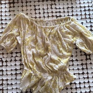 Free People Off the Shoulder Floral Top